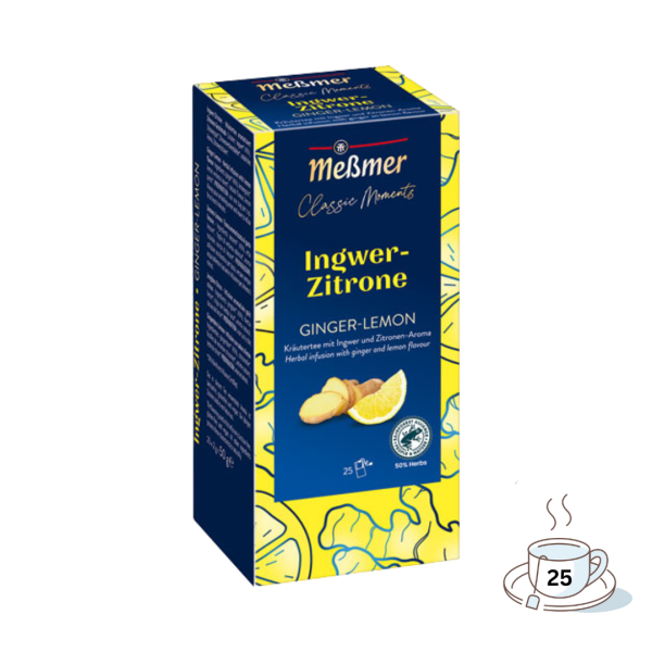 Meßmer Classic Moments Ingwer-Zitrone, Teebeutel im Kuvert, 2. Entnahmefach/displaytauglich, 50g